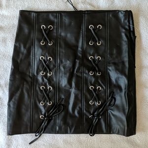 Black leather skirt brand new with tags size small